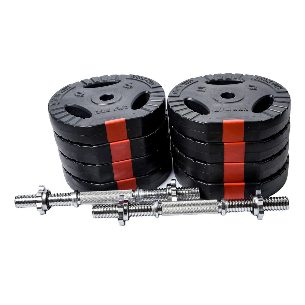 Set gantere reglabile, din ciment cu grip de 45 kg