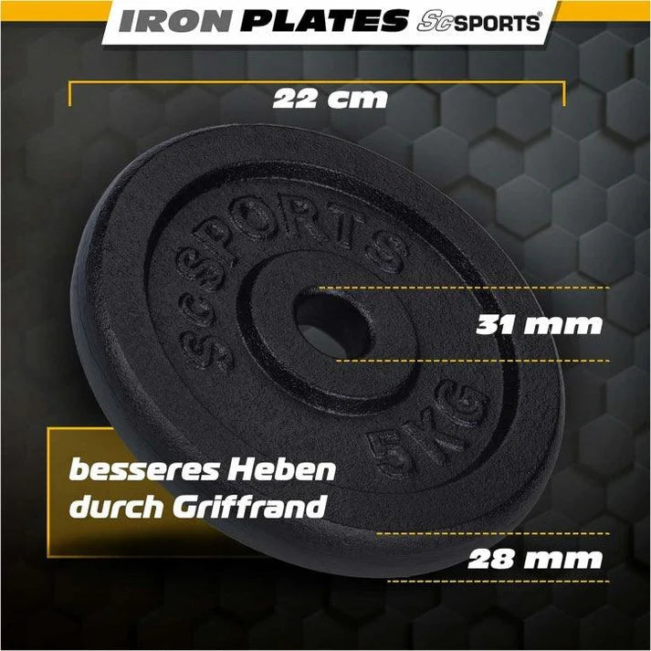 Set de discuri de greutate, 27 - 60 KG, 30/31 mm, fonta ScSports