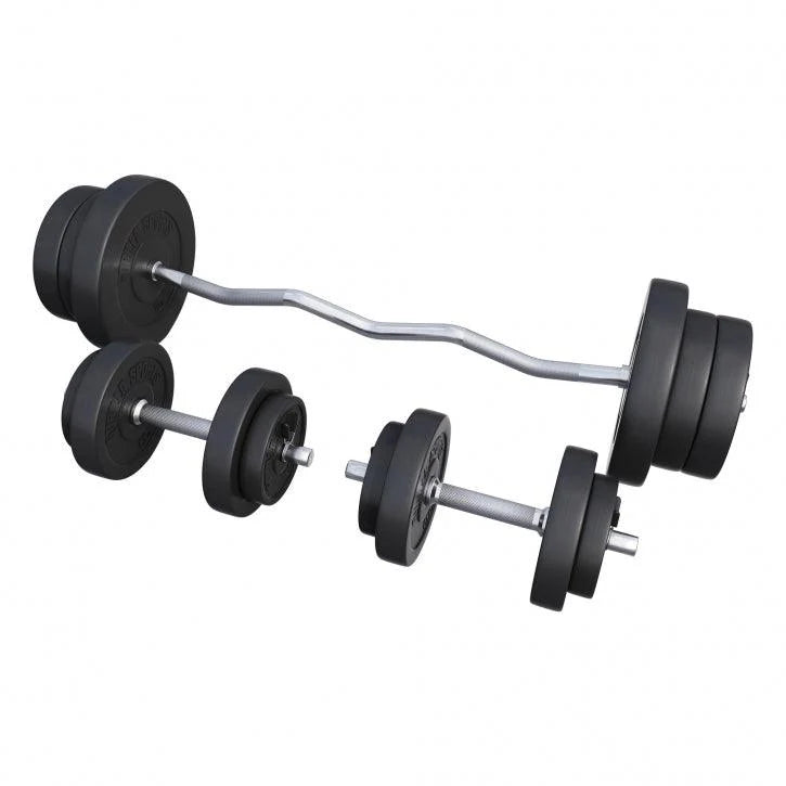 Set de gantere SZ din plastic 70 kg cu închizători
