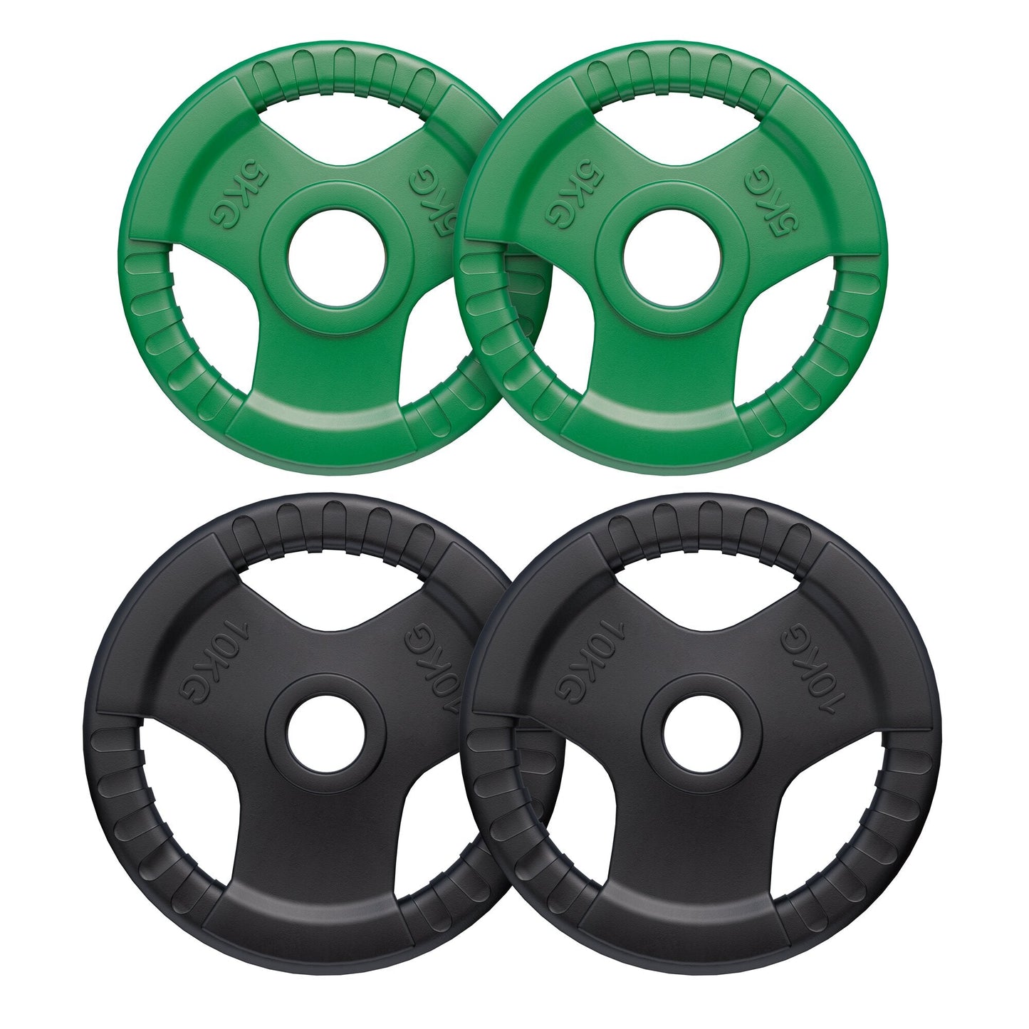 Discuri olimpice cu grip, cauciucate, 1,25 - 25 kg, 50/51 mm