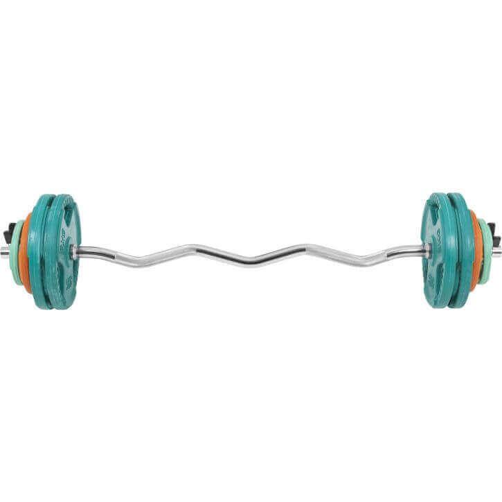 Set de gantere SZ cu mâner din cauciuc 35 kg cu închizători