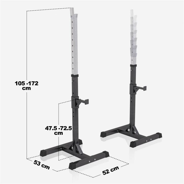 Bancă înclinată cu suport pentru genuflexiuni inclus, set de haltere 75 kg
