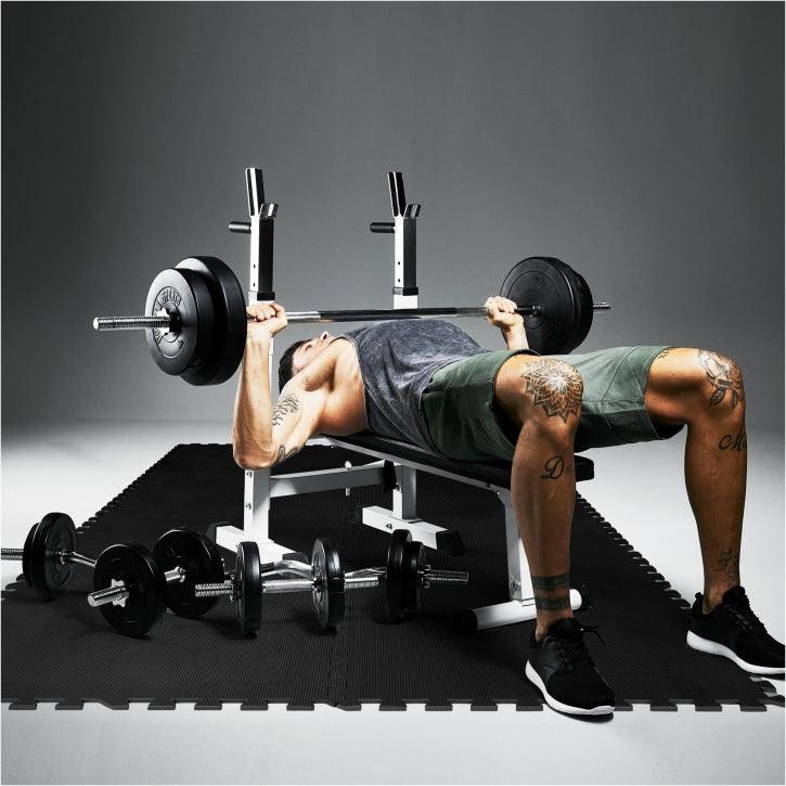 Set complet banc de haltere cu raft 100 kg