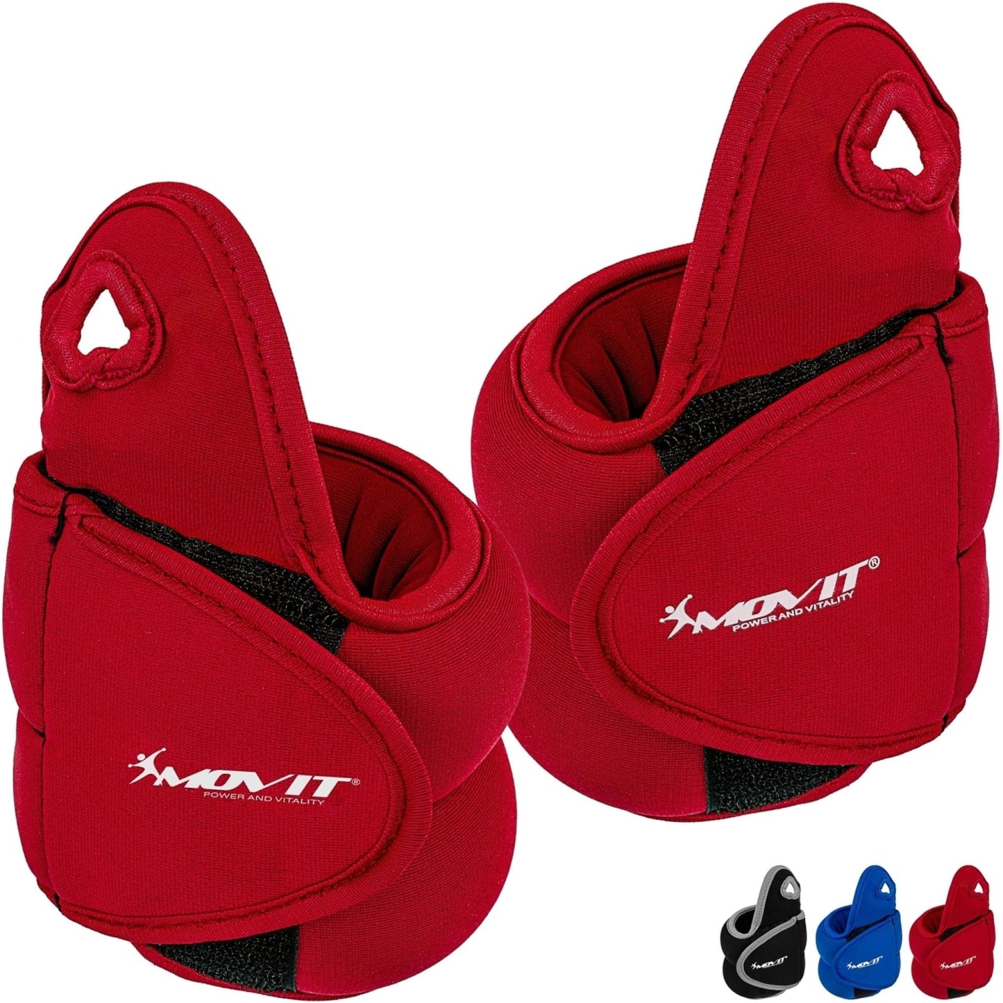 Greutati din neopren pentru degetul mare, MOVIT® 2 x 1 kg, rosu - Gorilla Sports Ro