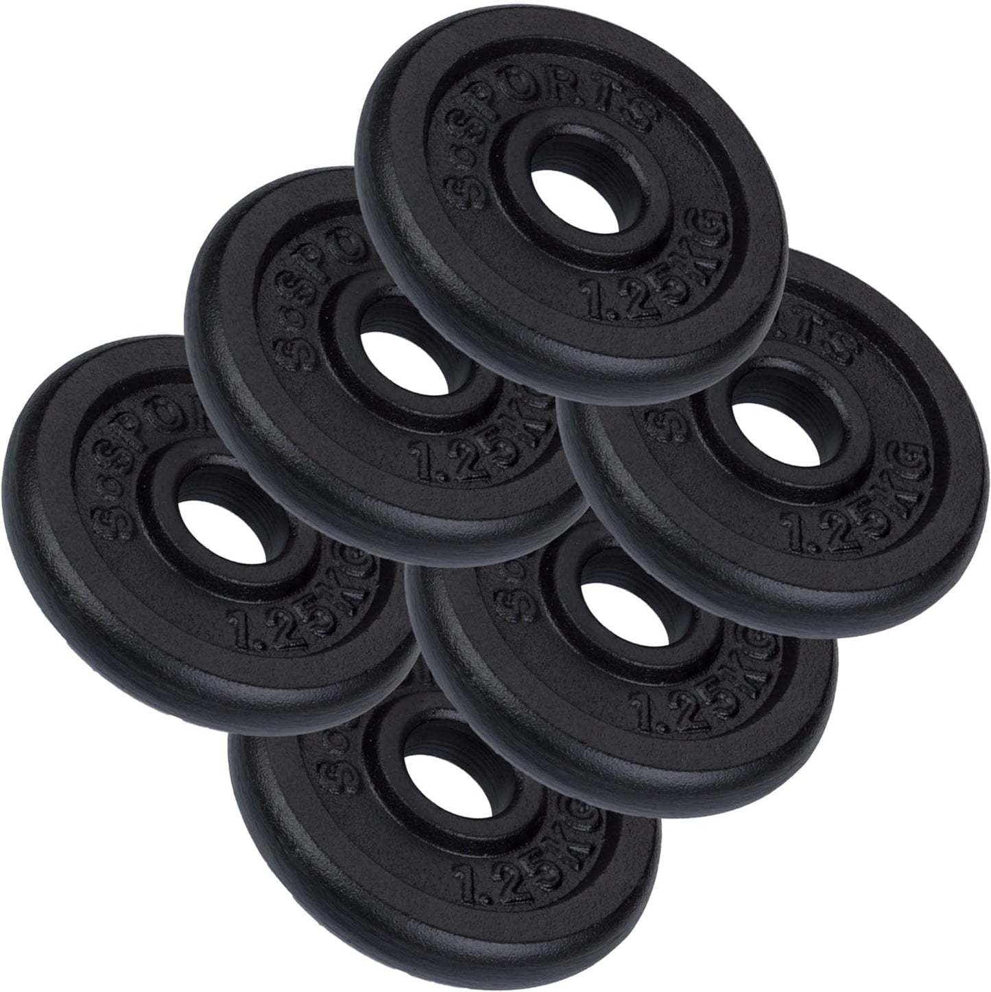 Set placi de greutate, 7.5 KG (6x 1.25 kg), 30/31 mm, din fonta, negru ScSports