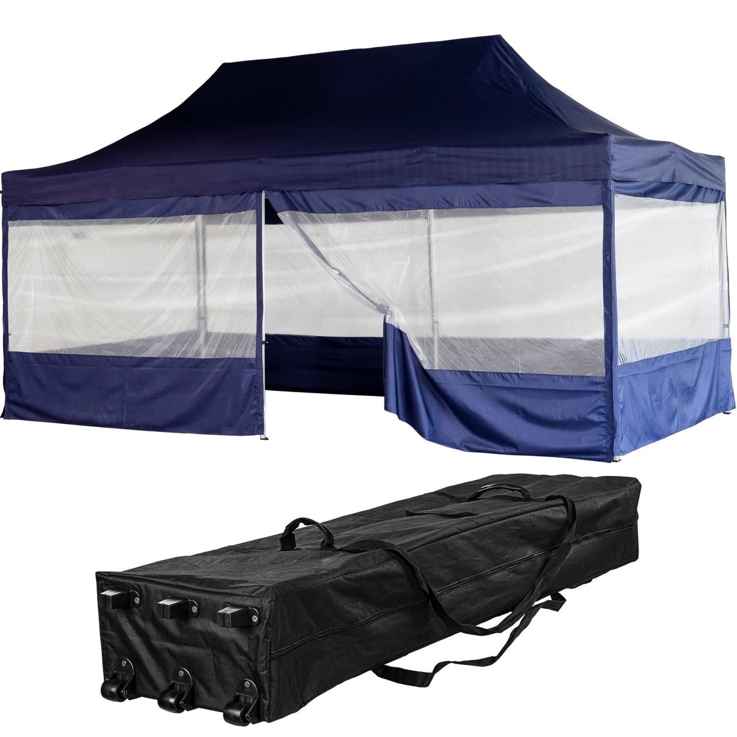 Foisor pliabil, 3 x 6 m, albastru