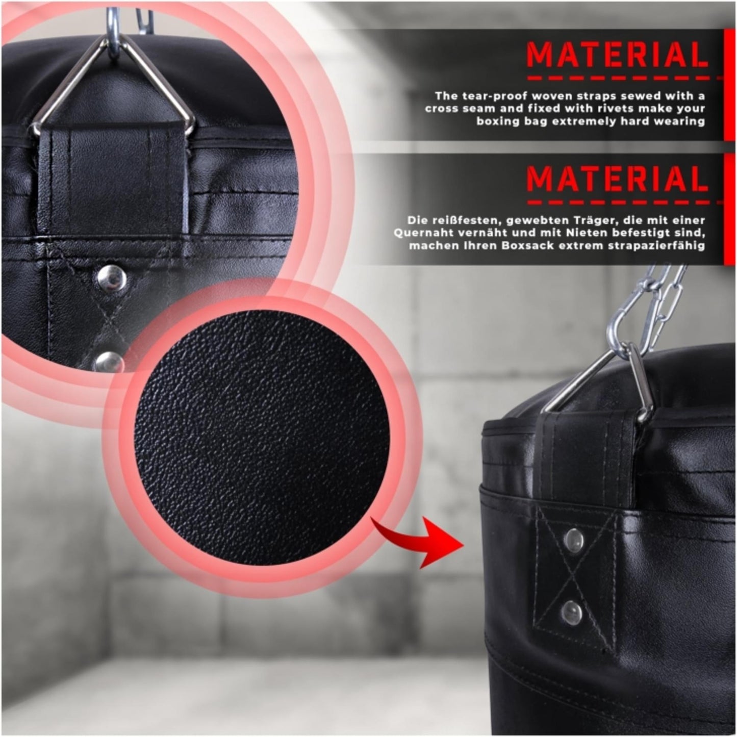 Sac de box, 100cm, 27kg, Physionic - Gorilla Sports Ro