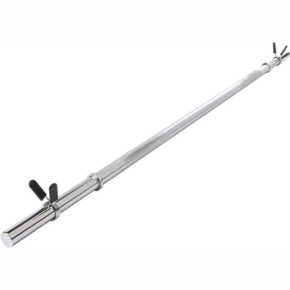 Bara de haltere 120 cm, 30mm, pana la 120 kg, otel, crom, blocare cu stea ScSports