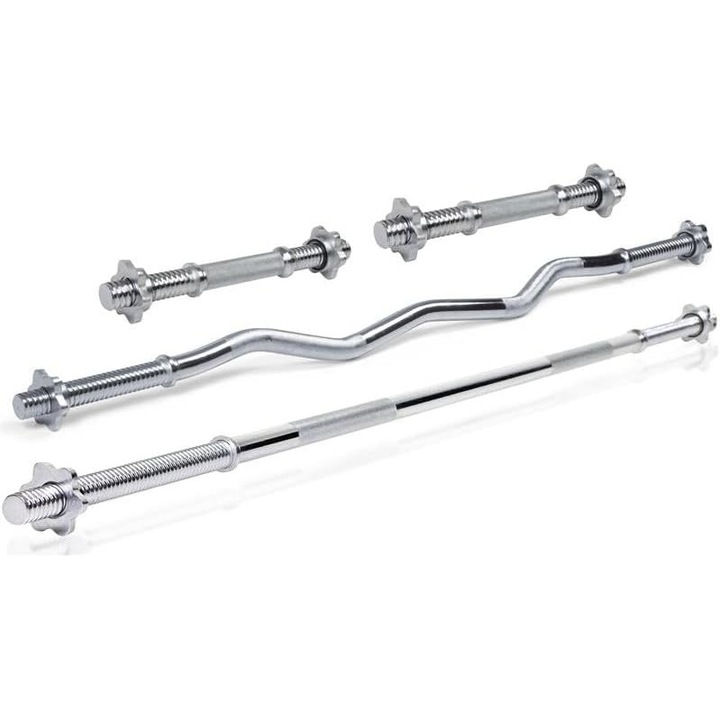 Set de haltere 17.5 - 100 KG, bara de haltere 30 mm, 120/160 cm, discuri, fonta, cleme de fixare ScSports