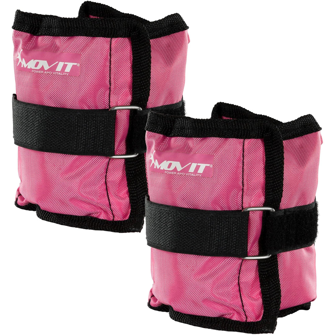 Mansete MOVIT®, 2 x greutati de alergare de 1kg, roz - Gorilla Sports Ro