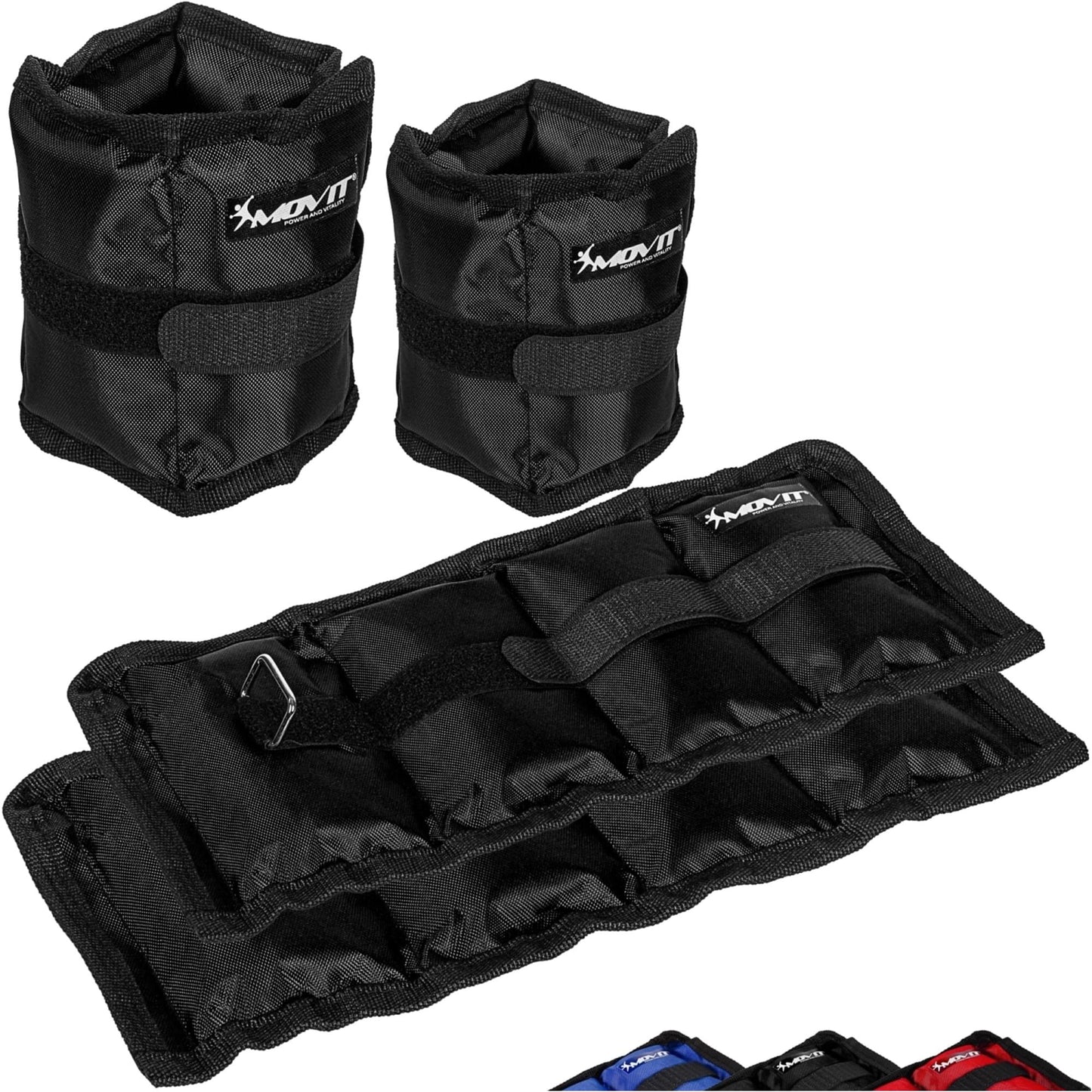 Set de 4 greutati pentru incheietura mana / glezna, MOVIT®, negru - Gorilla Sports Ro