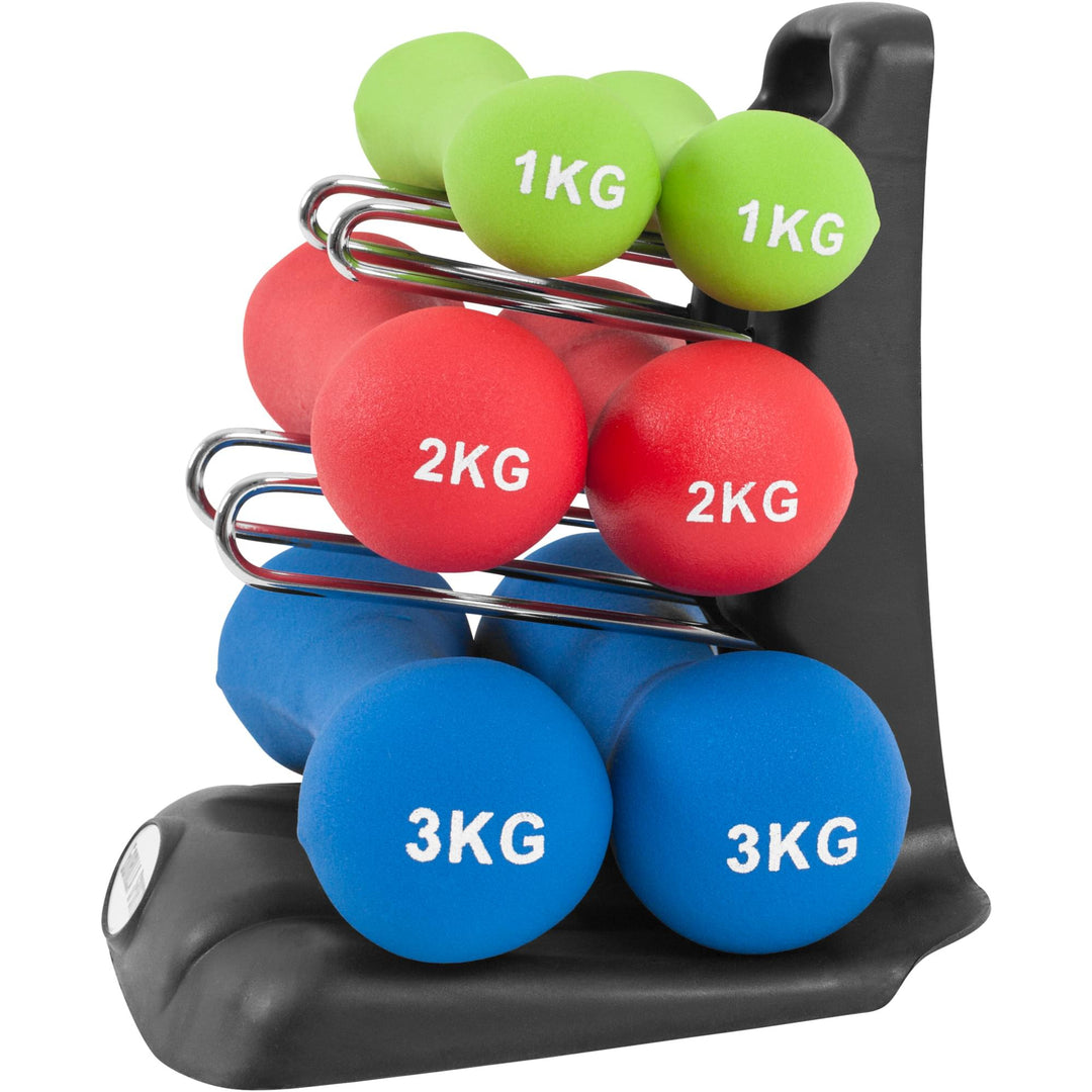 Set gantere pentru gimnastica din fontă cu înveliș din neopren 12 kg - Gorilla Sports Ro