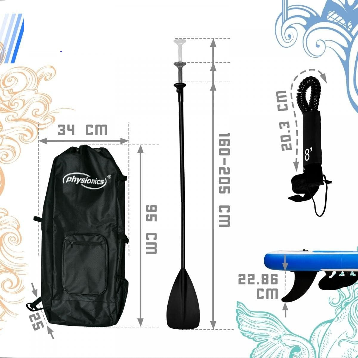 Placa de surf, Sup gobflabila, 305x76x12cm, albastra