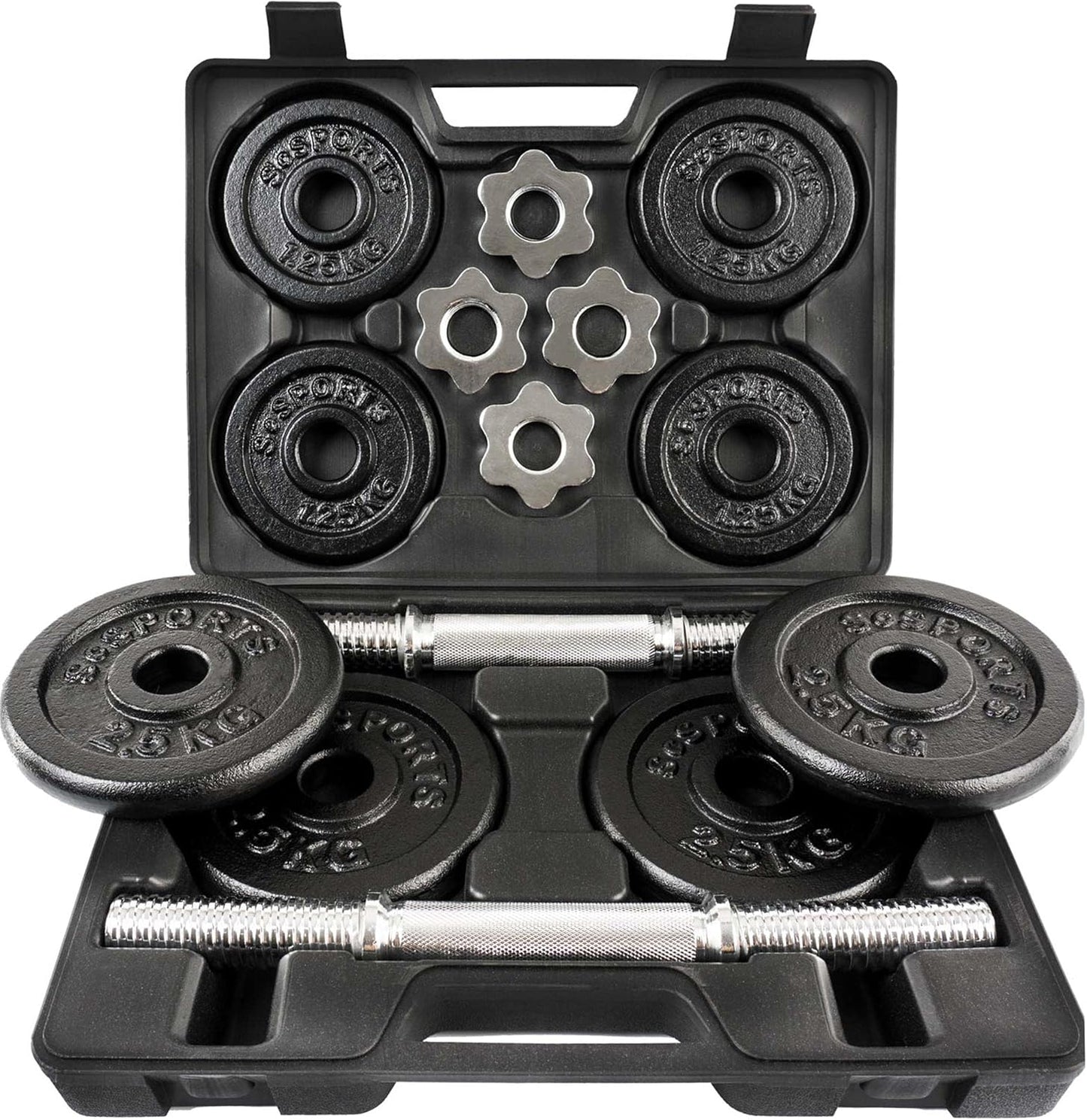 Set de gantere cu valiză 15 - 20 kg