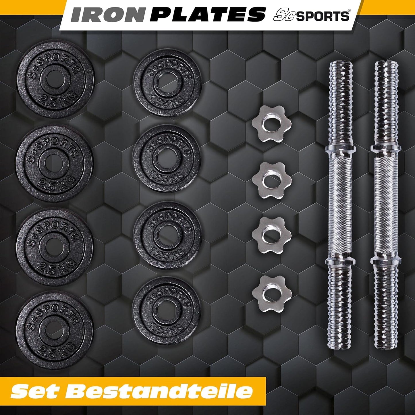 Set de gantere cu valiză 15 - 20 kg