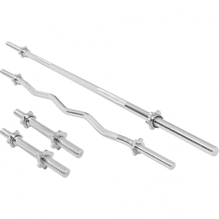 Set de haltere Gummi 108 kg cu închizători în formă de stea