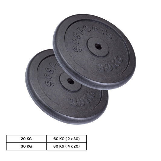 Set placi de greutati, 20 - 80 KG, 30/31 mm, fonta ScSports