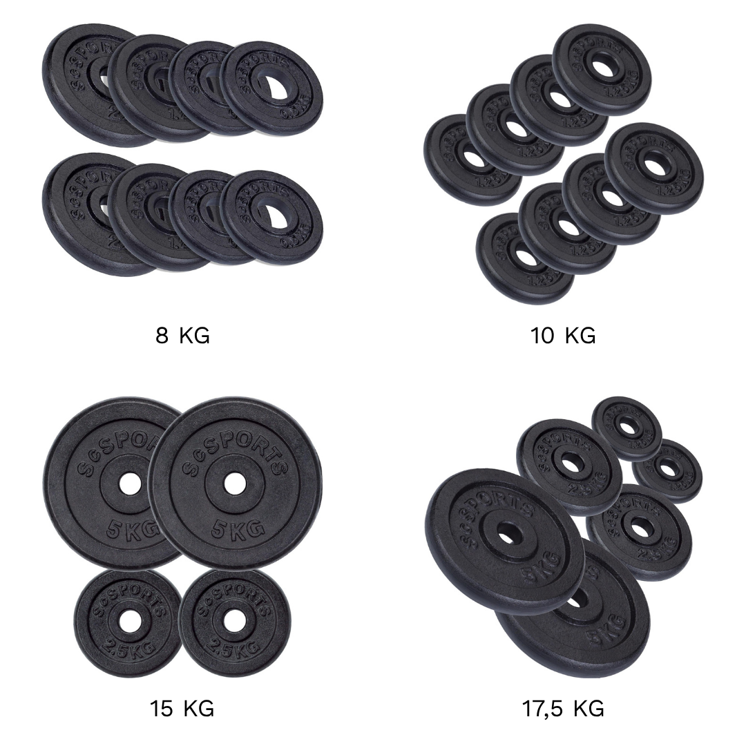 Set de discuri de greutate, 8 - 17.5 KG, 30/31 mm, fonta ScSports