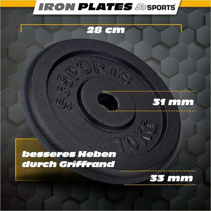 Set de discuri de greutate, 27 - 60 KG, 30/31 mm, fonta ScSports
