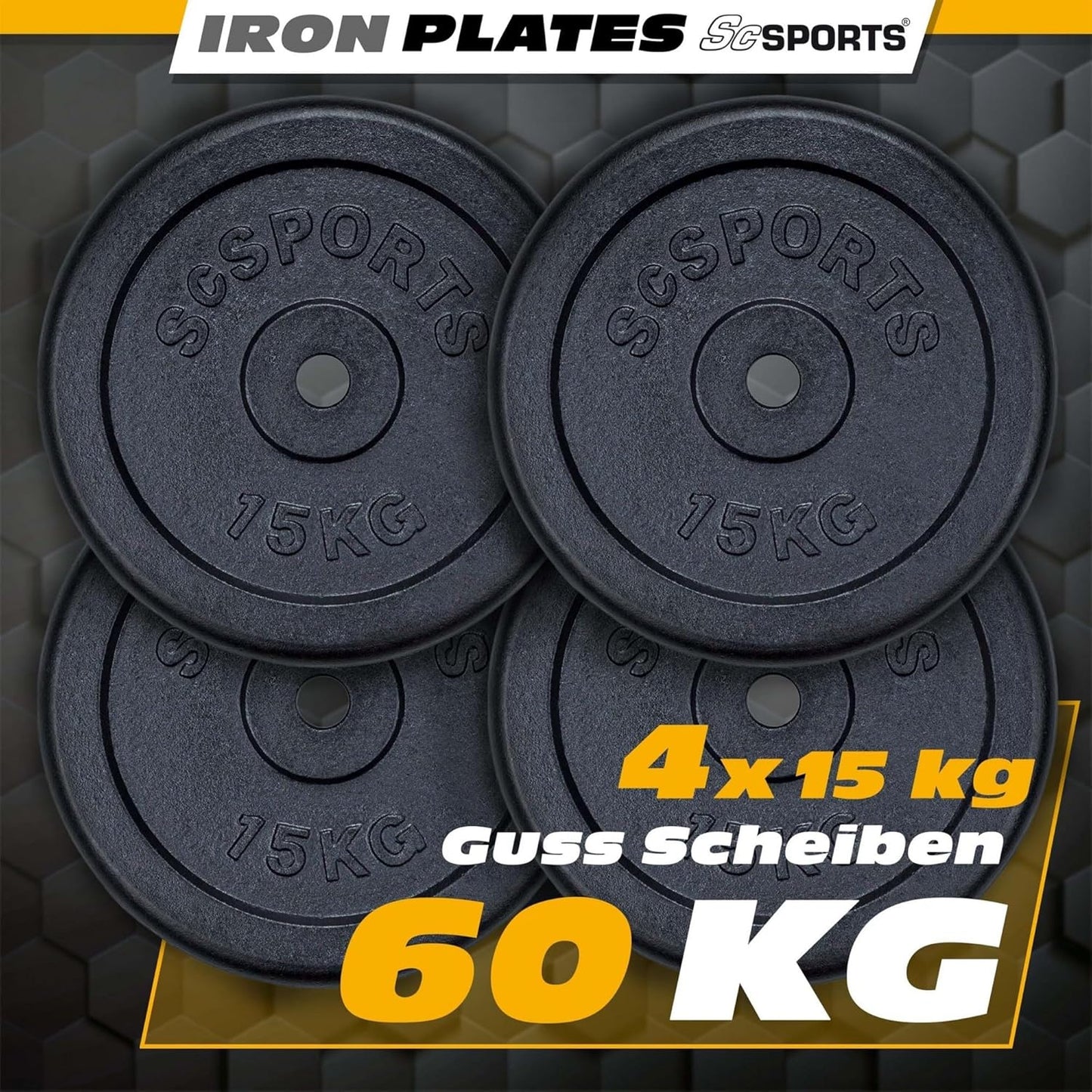 Set de discuri de haltere din fontă 15 - 60 kg