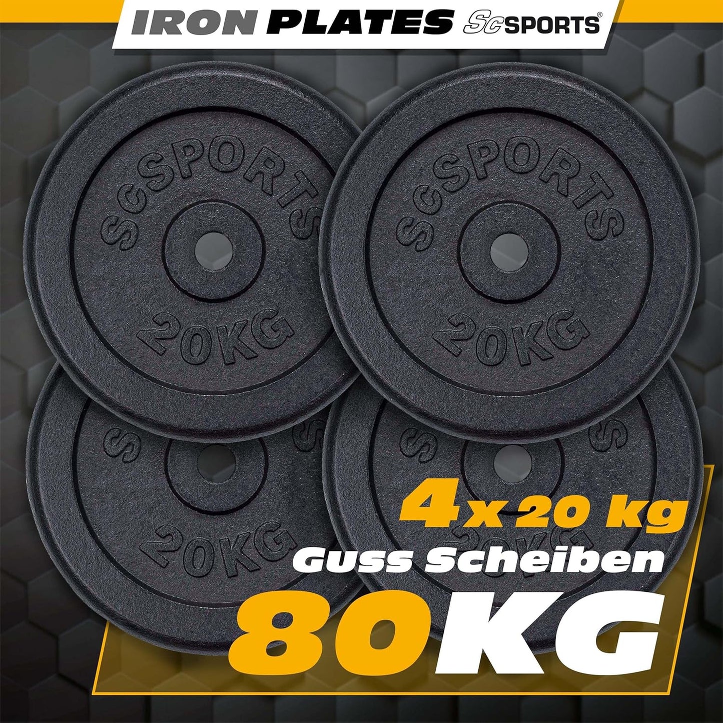 Discuri de halteră din fontă 20 - 120 kg