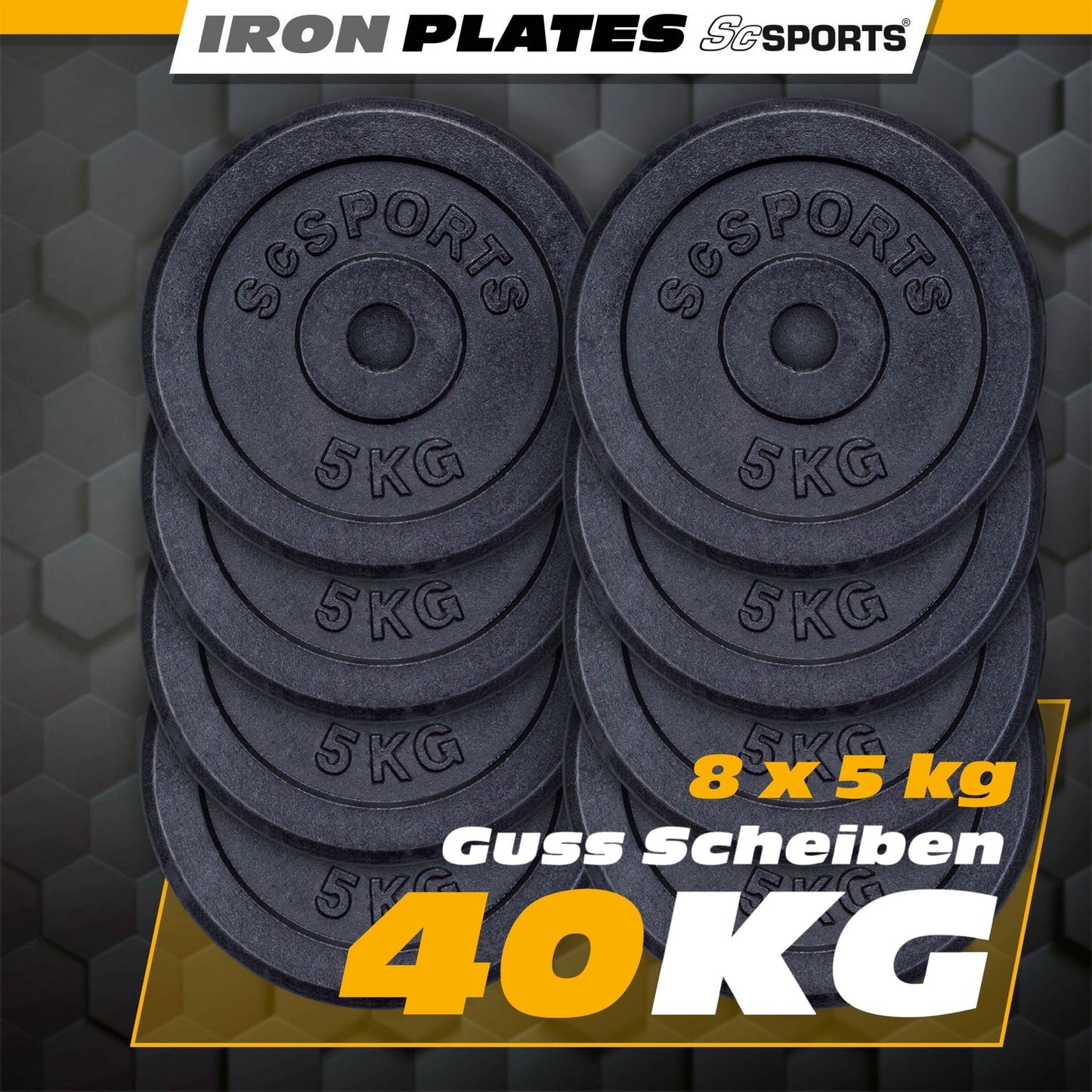 Set de discuri de haltere din fontă 10 - 40 kg