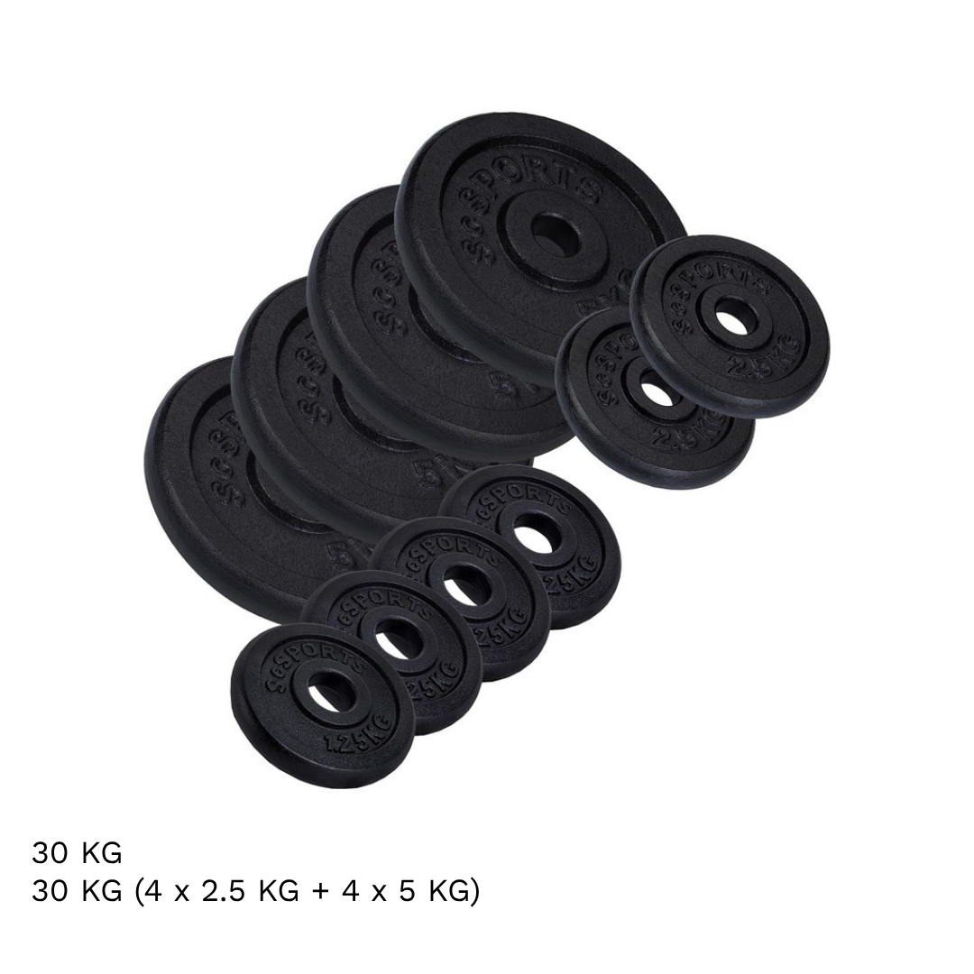 Set de discuri de greutate, 30 KG, 30/31 mm, fonta, 8-10 discuri ScSports