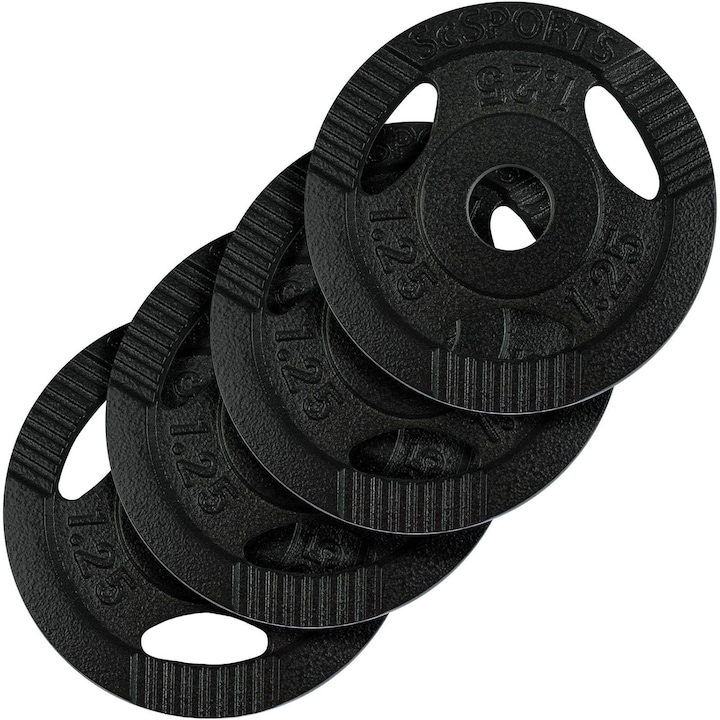 Set de placi de greutate, 5-30 Kg, 30/31mm, fonta, cu grip, negru ScSports