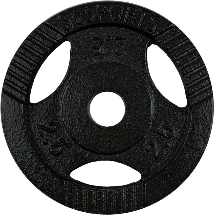 Set de placi de greutate, 5-30 Kg, 30/31mm, fonta, cu grip, negru ScSports