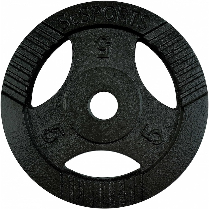 Set de placi de greutate, 5-30 Kg, 30/31mm, fonta, cu grip, negru ScSports