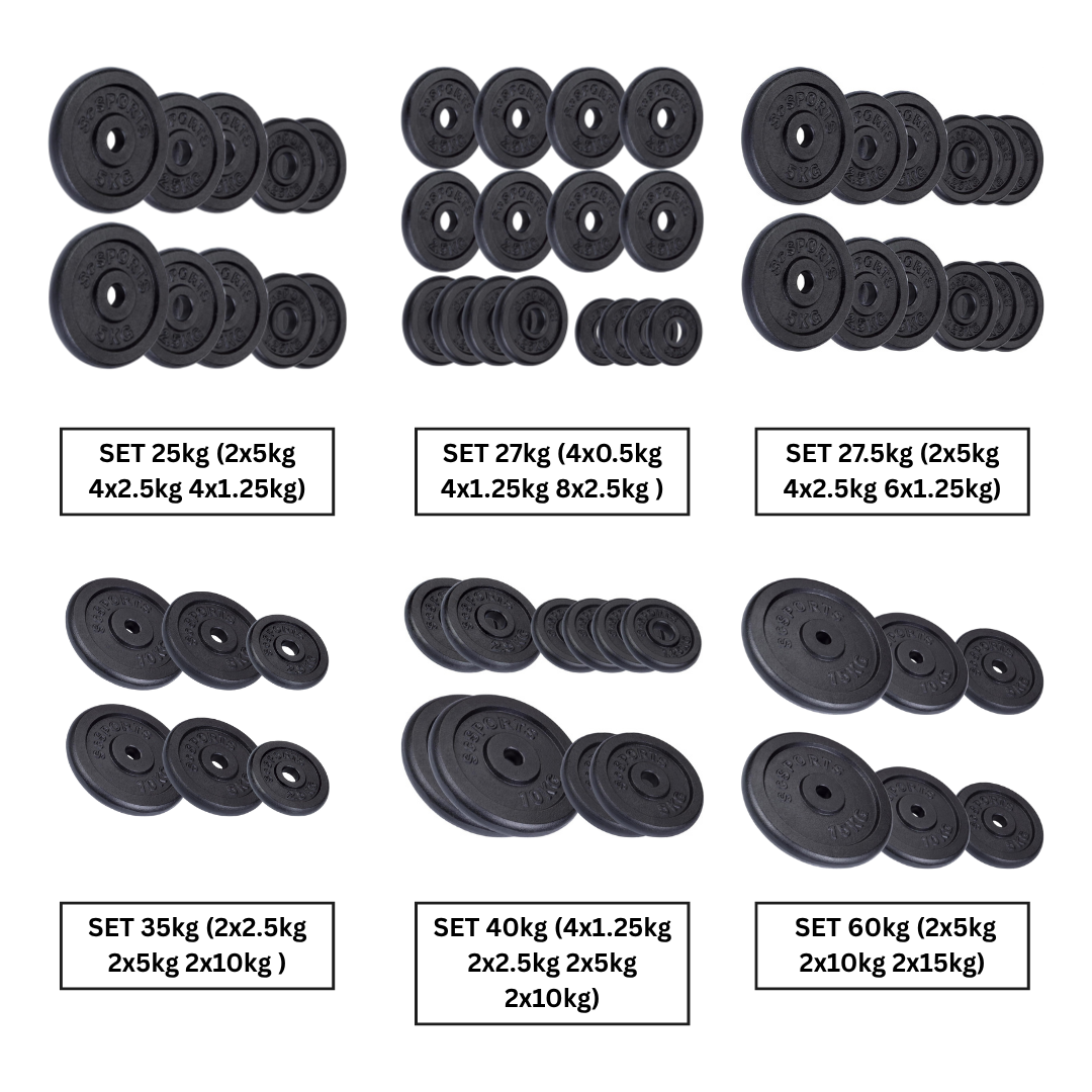 Set de discuri de greutate, 27 - 60 KG, 30/31 mm, fonta ScSports