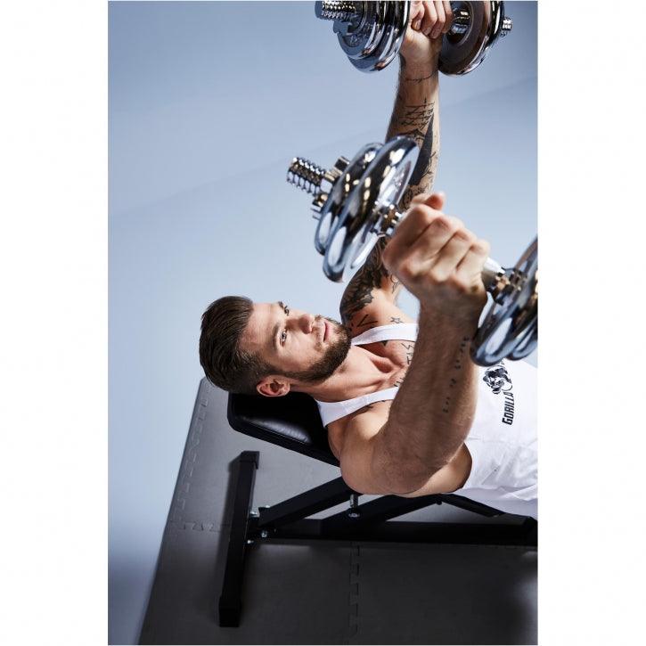 Set de gantere cromate 30 kg cu închizători în formă de stea