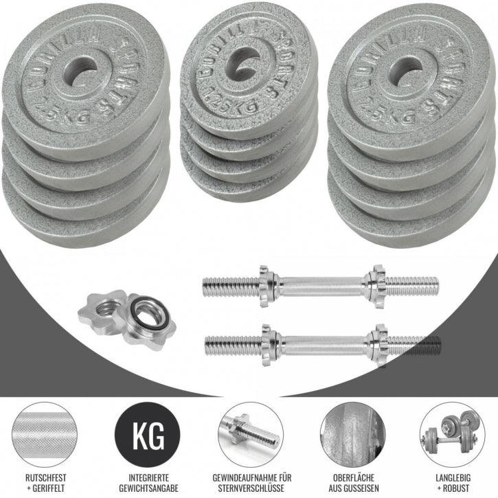 Set de haltere din fontă 100 kg cu închizători