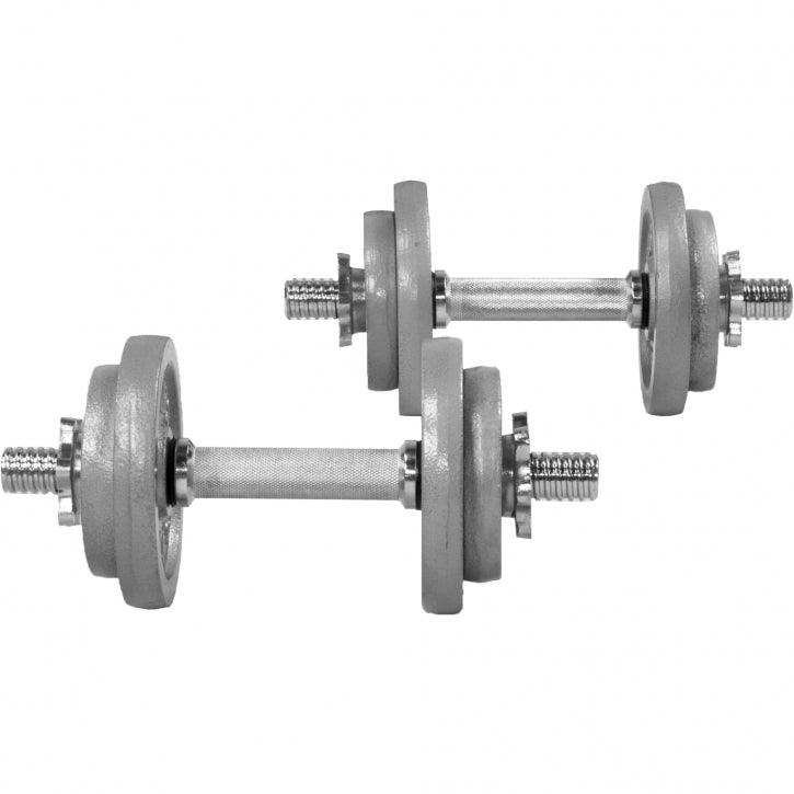 Set de gantere din fontă de 20 kg cu închizători în formă de stea