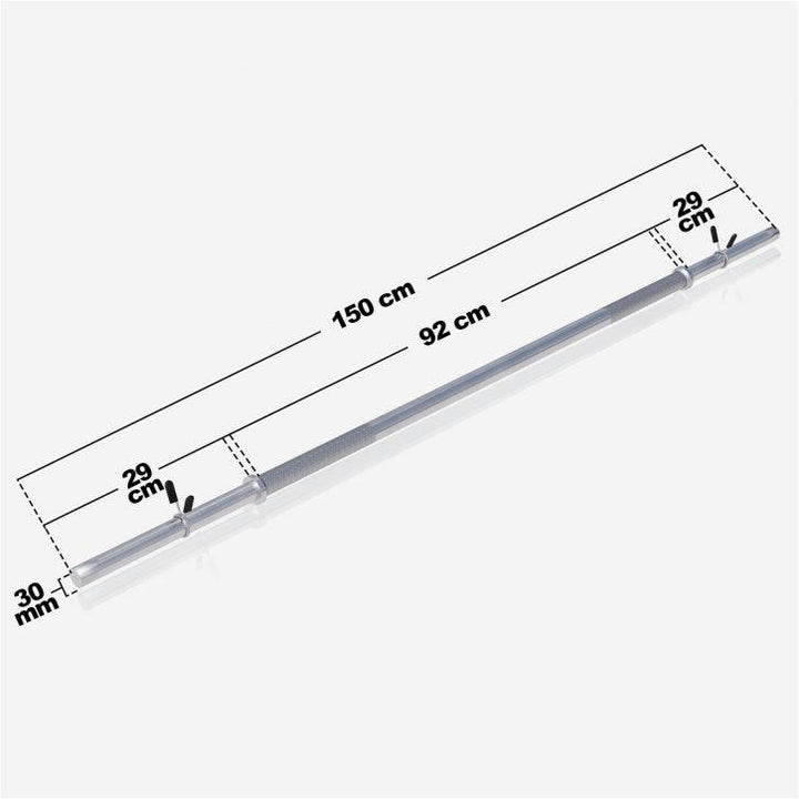 Bară de halter 150 cm cu închizători cu arc
