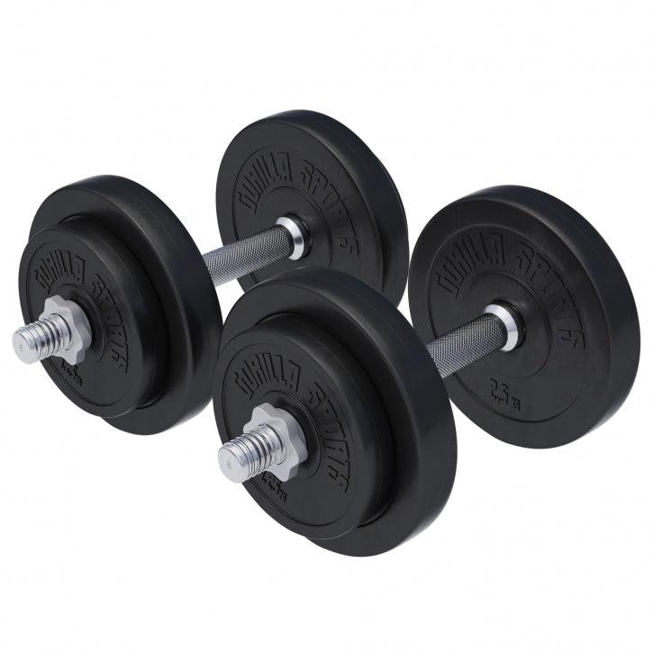 Set gantere cu discuri din ciment 30 kg - 30/31 mm - Gorilla Sports Ro