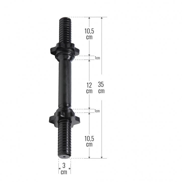 Bară pentru haltere de 35 și 42 cm cu închizători