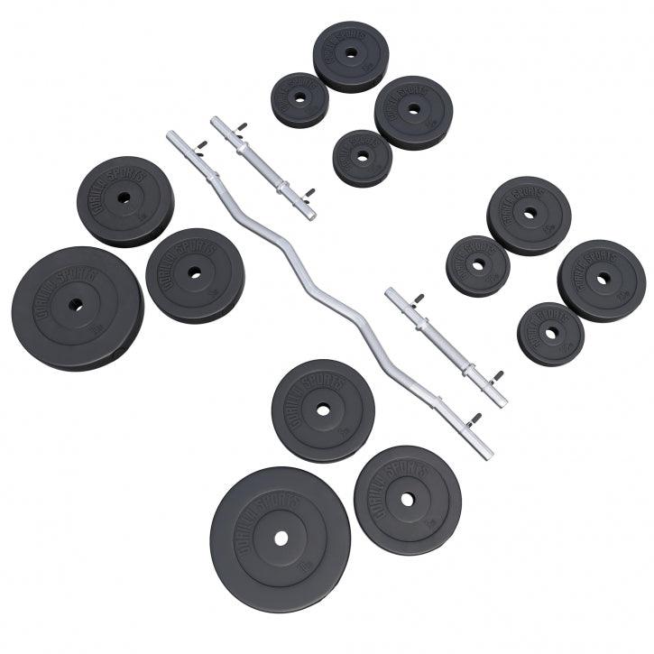Set de gantere SZ din plastic 70 kg cu închizători