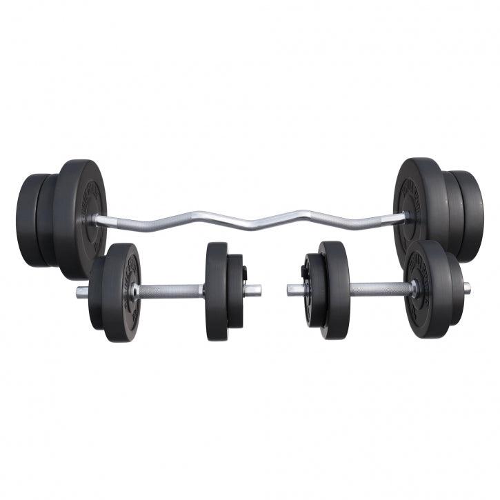 Set de gantere SZ din plastic 70 kg cu închizători