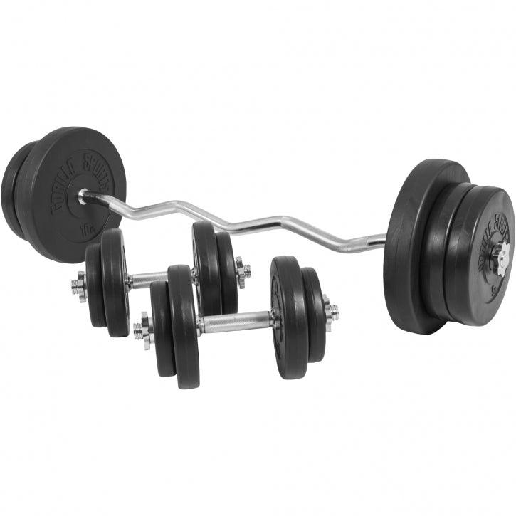 Set de gantere SZ din plastic 70 kg cu închizători