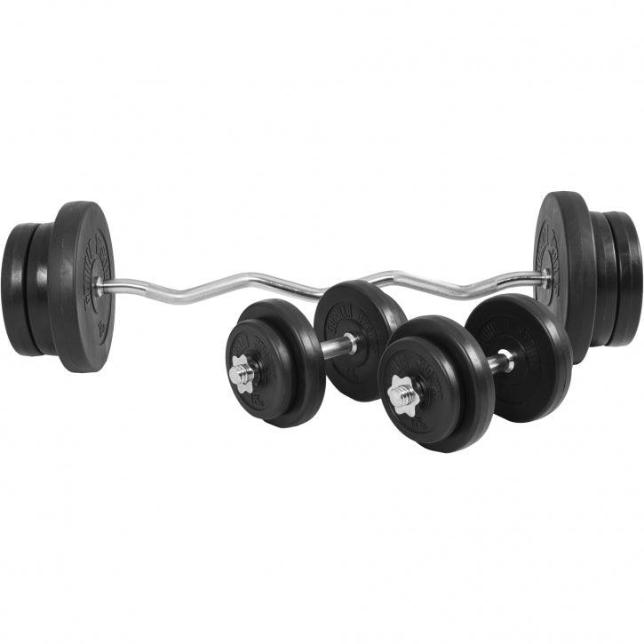 Set de gantere SZ din plastic 70 kg cu închizători