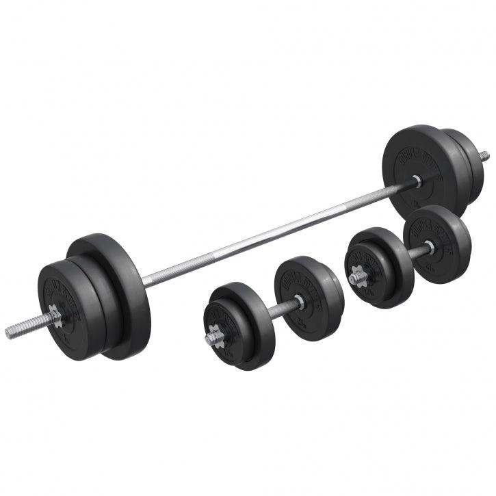 Set de haltere din plastic de 70 kg cu închizători în formă de stea