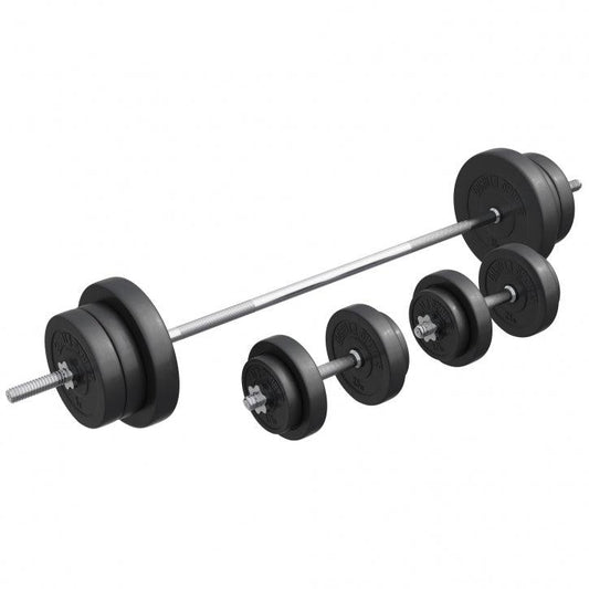 Set de haltere din plastic de 70 kg cu închizători în formă de stea