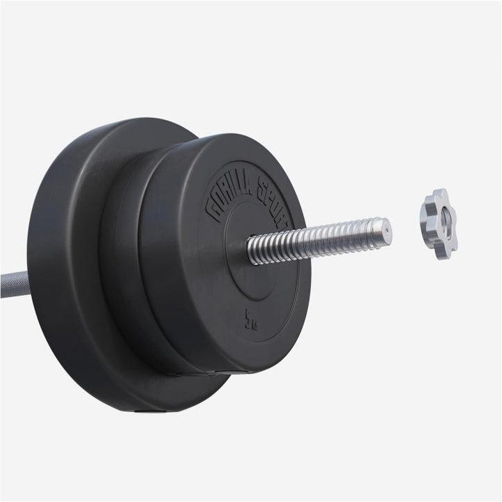 Set de haltere din plastic de 100 kg cu închizători în formă de stea