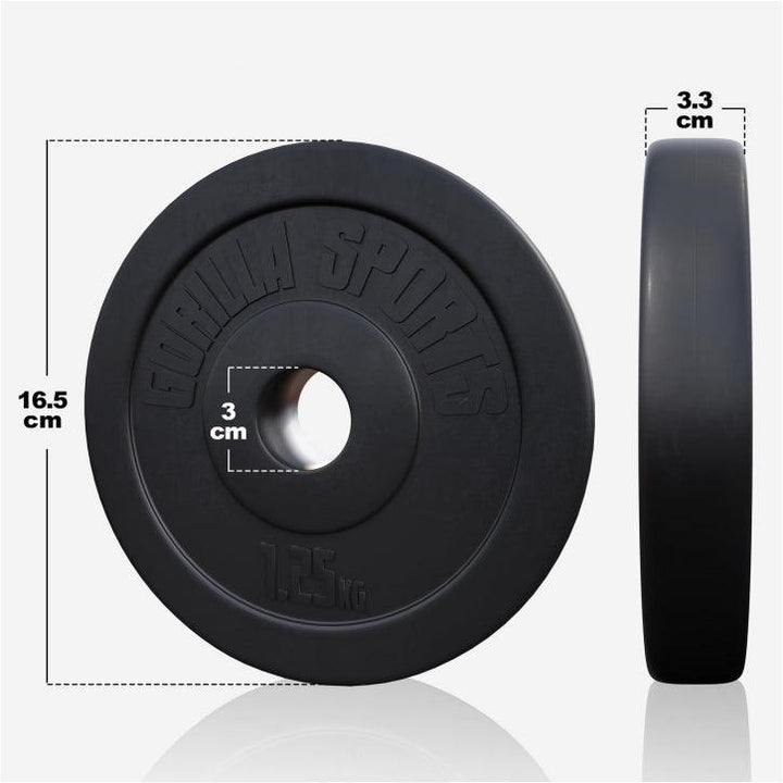 Set de haltere din plastic de 100 kg cu închizători în formă de stea