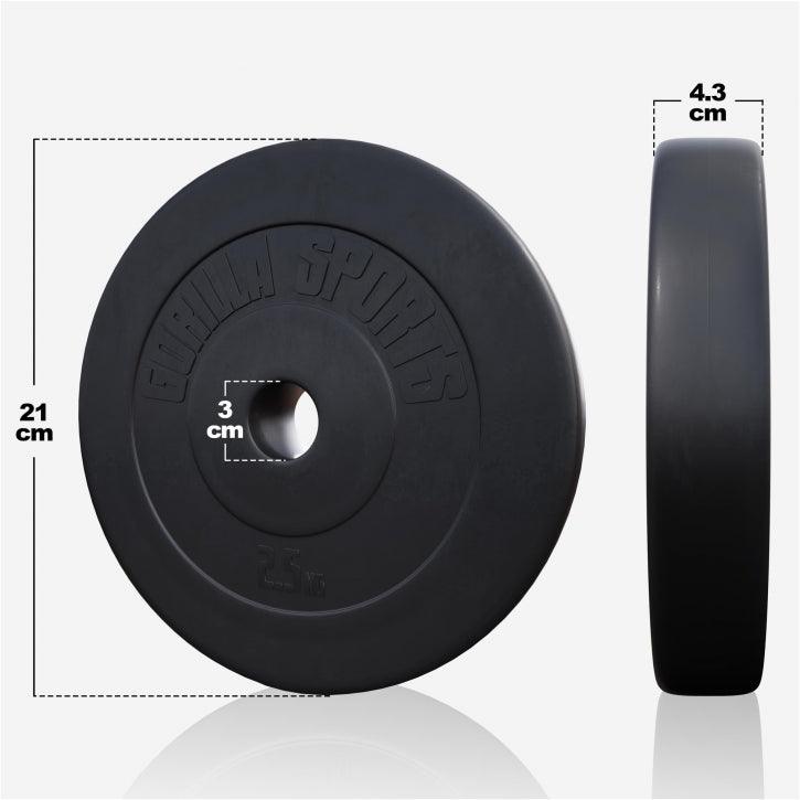 Set de haltere din plastic de 100 kg cu închizători în formă de stea