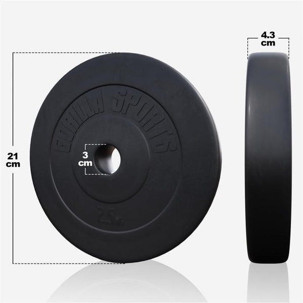 Set de haltere din plastic de 100 kg cu închizători în formă de stea