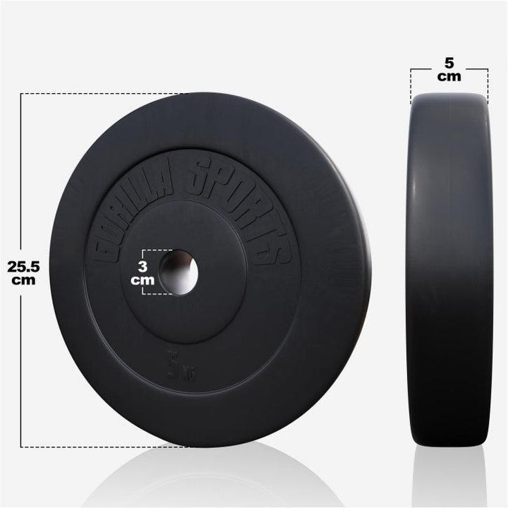 Set de haltere din plastic de 100 kg cu închizători în formă de stea