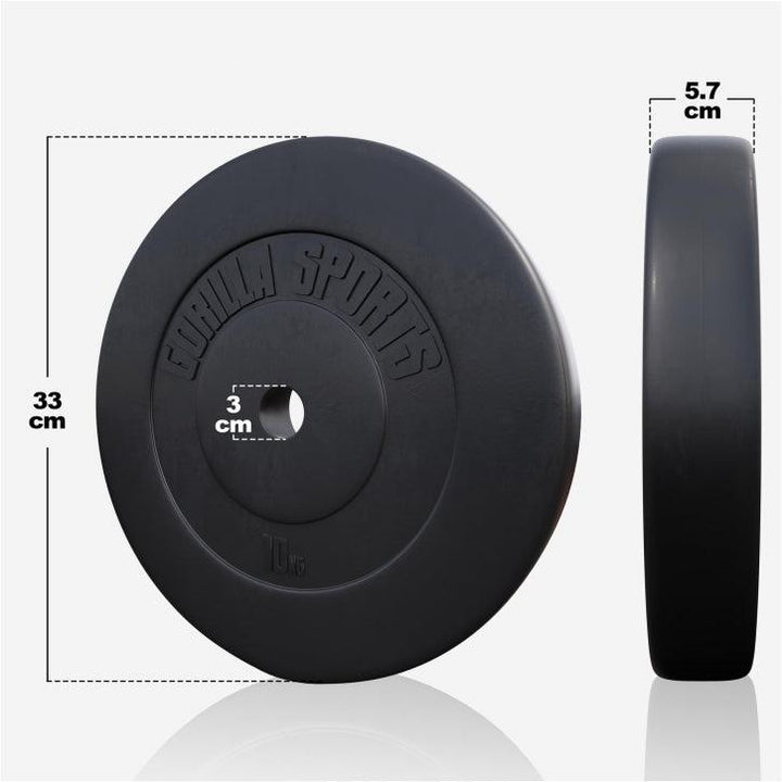 Set de haltere din plastic de 100 kg cu închizători în formă de stea