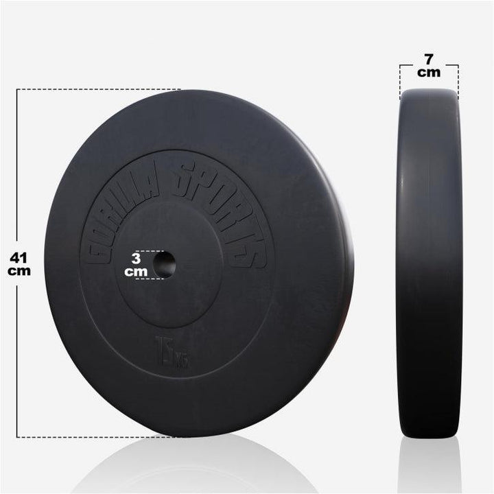 Set de haltere din plastic de 100 kg cu închizători în formă de stea